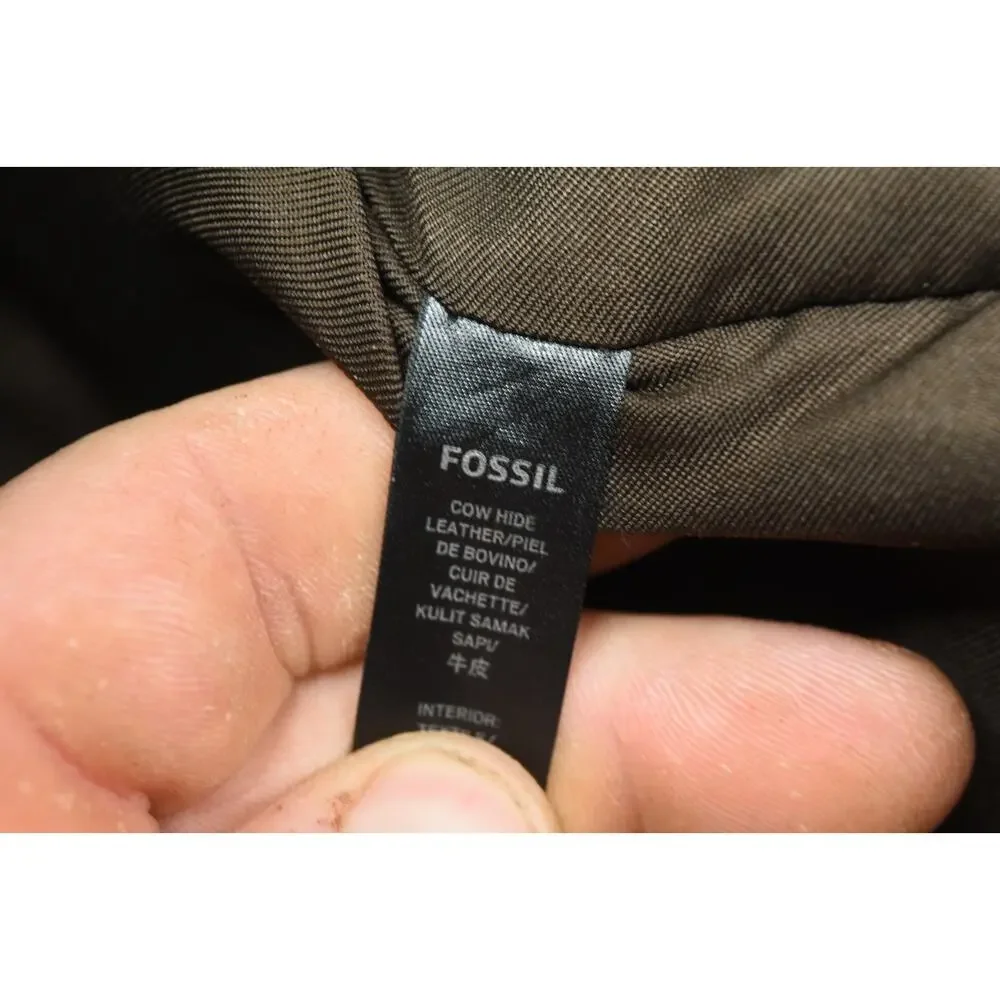 Fossil Evans Workbag Brown Leather Shoulder Strap Adjustable Commuter Travel